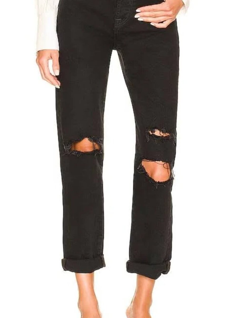 Used Free People We The Free Bren Boyfriend Jeans Black Sz 29